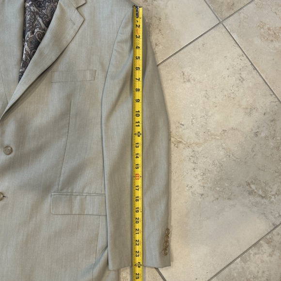 Lauren Ralph Lauren Blazer Men's 43R Beige Paisley Lined Jacket Polyester Rayon - Picture 8 of 11